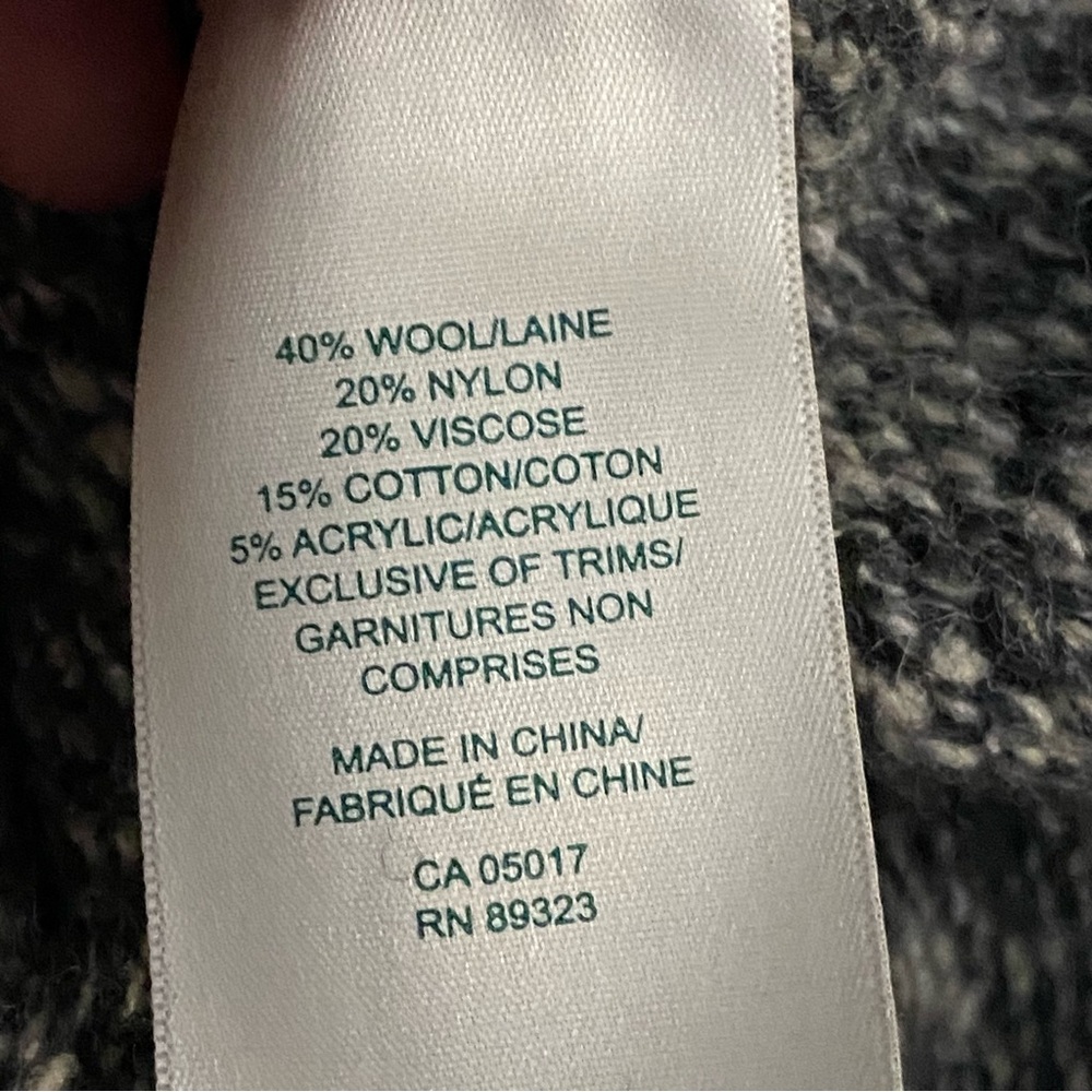 ROOTS Canada Hoodie Gray Knit‎ Wool Blend Sweater Women’s Size M Cabincore - Picture 7 of 7